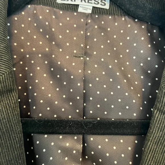 Express Men's Deep Brown Fitted Corduroy Blazer Jacket - Picture 2 of 10